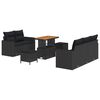 vidaXL Garden Sofa Set with Cushion 8 pcs Black Poly Rattan