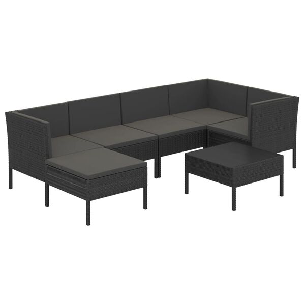 vidaXL Garden Lounge Set Black PE rattan Large Modular