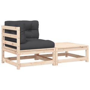 vidaXL Patio Sofa Anthracite Solid Pine wood Medium Modular