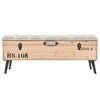vidaXL Storage Bench Natural wood with grey fabric