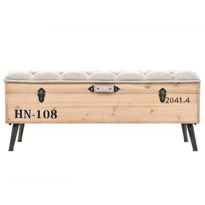vidaXL Storage Bench 43.3" Solid Wood Fir
