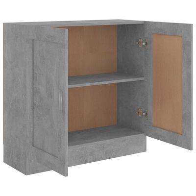 vidaXL Book Cabinet Concrete Gray 32.5"x12"x31.5" Chipboard