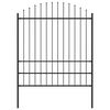 vidaXL Garden Fence with Spear Top Steel 66.9x78.7" Black