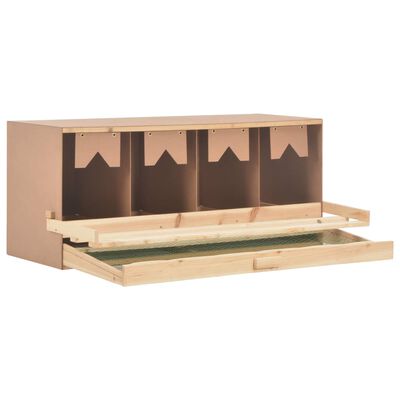 vidaXL Chicken Laying Nest 4 Compartments 41.7"x15.7"x17.7" Solid Pine Wood
