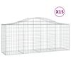 vidaXL Gabion Basket Set of 15 Silver Galvanized Iron