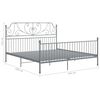 vidaXL Bed Frame Grey Powder-coated metal Super King Durable Bed Frame