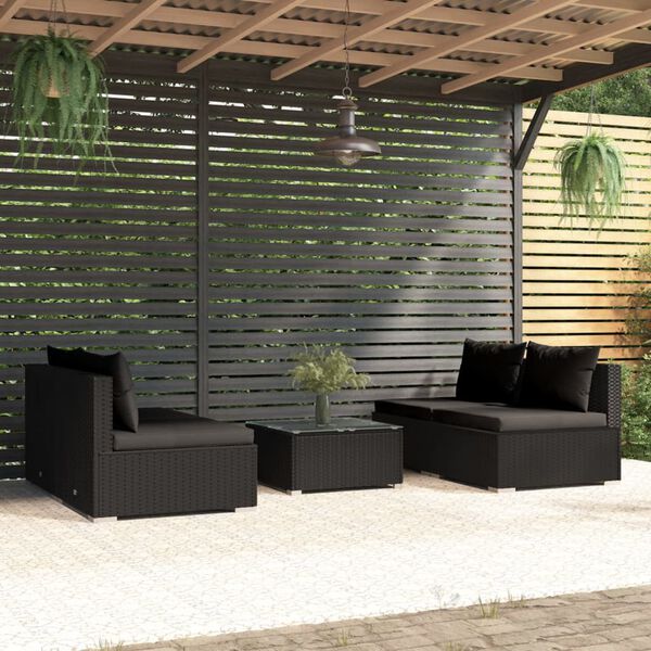 vidaXL Garden Lounge Set Black