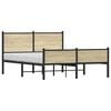 vidaXL Bed Frame Sonoma Oak Steel, Engineered Wood Double Bed Frame