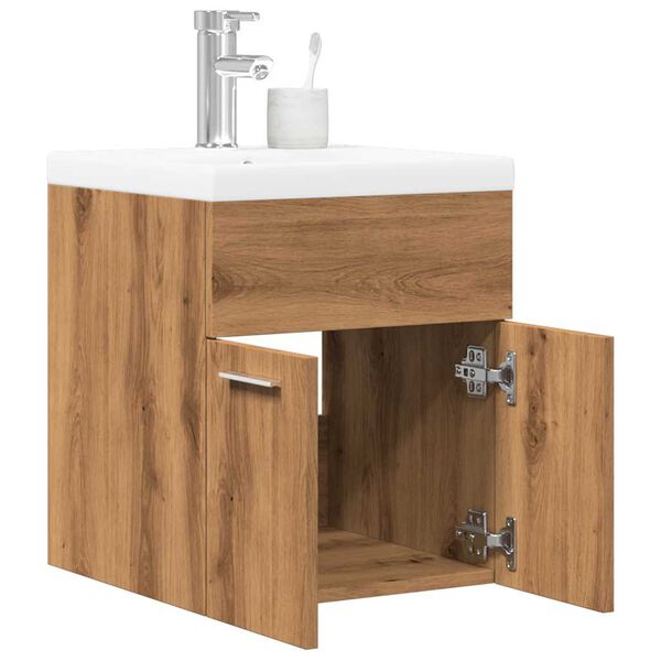 vidaXL Bathroom Furniture Set Artisan Oak Engineered Wood Medium