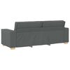 vidaXL Sofa 3 pcs Dark Grey Linen-blend Fabric