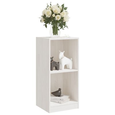 vidaXL Side Cabinet White 14"x13.2"x29.9" Solid Wood Pine