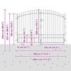 vidaXL Garden Gate with Lock Gray 78.7" x 118.1" Steel