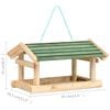 vidaXL Bird Feeder Wood and green Solid fir wood 13.8 x 11.6 x 8.3 in