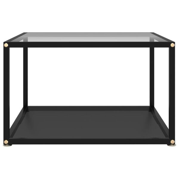 vidaXL Coffee Table Transparent and Black
