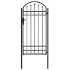 vidaXL Fence Gate with Arched Top Steel 39.4" x 78.7" Black