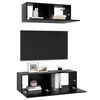 vidaXL TV Cabinet Set Set of 2 Black Engineered wood TV Cabinet Set