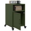 vidaXL Bedside Cabinet Set of 2 Olive Green Cold-Rolled Steel Medium