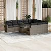 vidaXL Garden Sofa Set Grey PE rattan Large Modular Garden Sofa Set