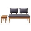 vidaXL Garden Bench 2 pcs Brown Solid Teak wood