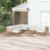vidaXL Garden Lounge Set Cream White Bamboo Medium Modular