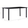 vidaXL Dining Set Black Tempered glass, metal, faux leather Large