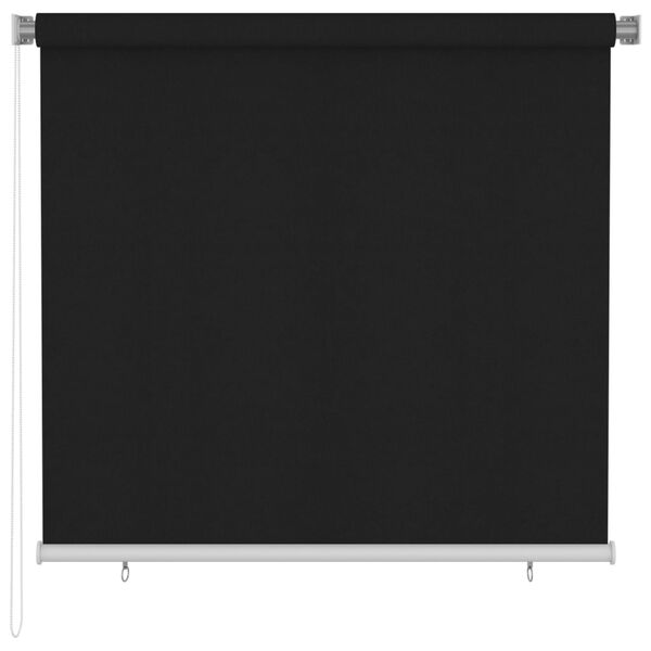 vidaXL Roller Blind Black High-density polyethylene (HDPE) 63.0 x 55.1 in