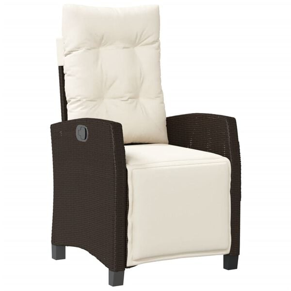 vidaXL Bistro Set Brown PE rattan, powder-coated steel, polyester Medium