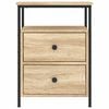vidaXL Bedside Cabinet Set of 2 Sonoma oak Engineered wood, iron Medium