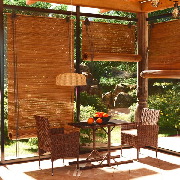 vidaXL Dining Set Brown, Cream White Poly rattan, Powder-Coated Steel, Glass