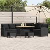 vidaXL 4 Piece Patio Sofa Set with Cushions L-shaped Black Poly Rattan