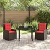 vidaXL Garden Dining Set 3 pcs Gray Poly rattan