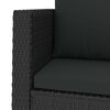 vidaXL Garden Sofa Set Black PE rattan, powder-coated steel, polyester