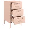 vidaXL Bedside Cabinet Pink Cold-rolled Steel Adjustable Feet
