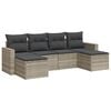 vidaXL Garden Sofa Set Light Grey, Dark Grey PE rattan, Powder-coated steel