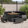vidaXL Garden Sofa Set Height-Adjustable 8 pcs Black Poly Rattan