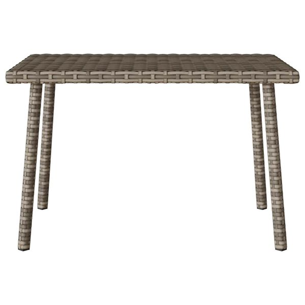 vidaXL Garden Coffee Table Grey PE rattan, powder-coated steel Compact