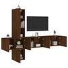 vidaXL TV Wall Unit Brown oak Engineered wood Medium TV Wall Unit