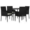 vidaXL Garden Dining Set Black and Cream white