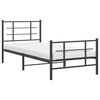 vidaXL Metal Bed Frame without Mattress with Footboard Black 35.4"x78.7"
