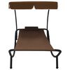vidaXL Sun Lounger Brown Oxford fabric, steel Single Durable