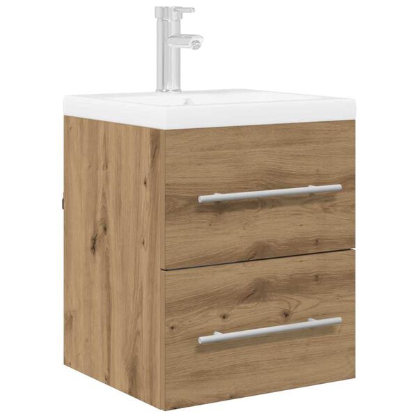 vidaXL Sink Cabinet with Drawer Artisan Oak 15.16 x 16.14 x 18.90 in