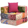 vidaXL Pouffe Multicolor Cotton with polyester and foam filling Compact