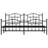 vidaXL Bed Frame Black Powder-Coated Steel Double Bed Frame