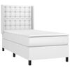 vidaXL Box Spring Bed with Mattress White 39.4"x74.8" Twin Faux Leather