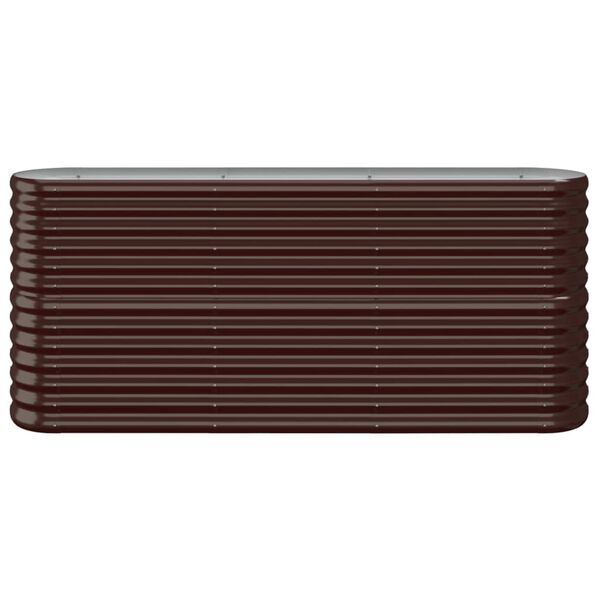 vidaXL Garden Raised Bed Brown Powder-coated steel Medium Durable