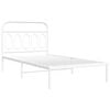 vidaXL Bed Frame White Steel Twin Bed Frame Rectangular Modern