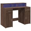 vidaXL Desk Brown oak Engineered wood 47.2 x 21.7 x 35.8 in