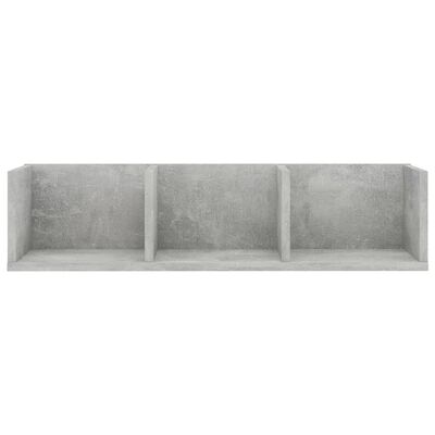 vidaXL CD Wall Shelf Concrete Gray 29.5"x7.1"x7.1" Engineered Wood
