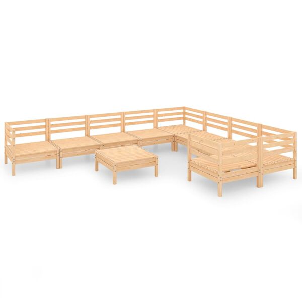 vidaXL Garden Lounge Set Natural pine Solid pine wood (untreated)