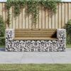 vidaXL Garden Bench Natural Wood and Galvanized Steel